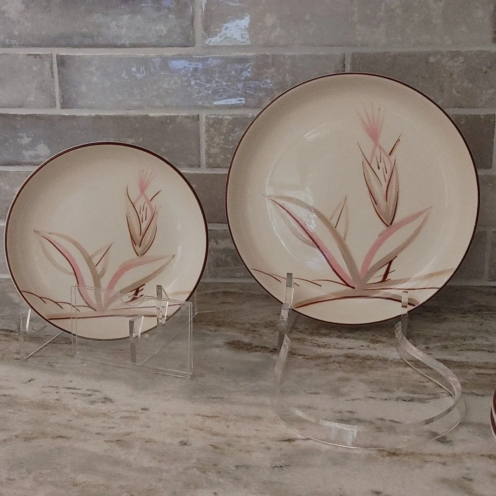 5 MCM Winfield Pink Dragon Flower Dishes